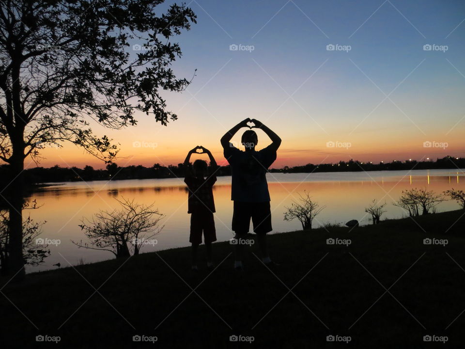 Mommy's boys in silhouette 