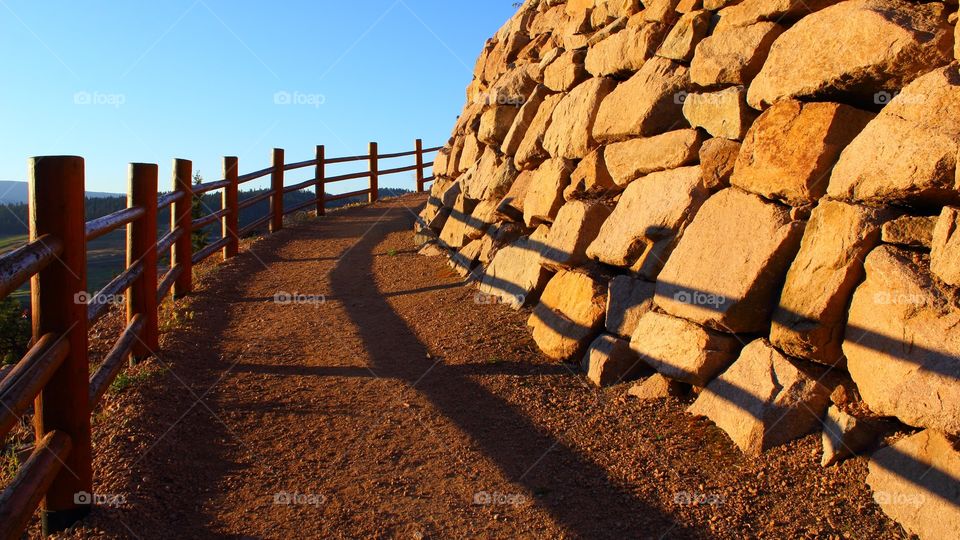 View of a mountain footpath