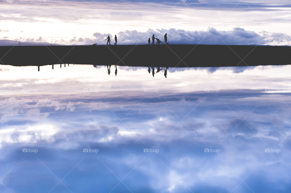 Traveling together . reflection