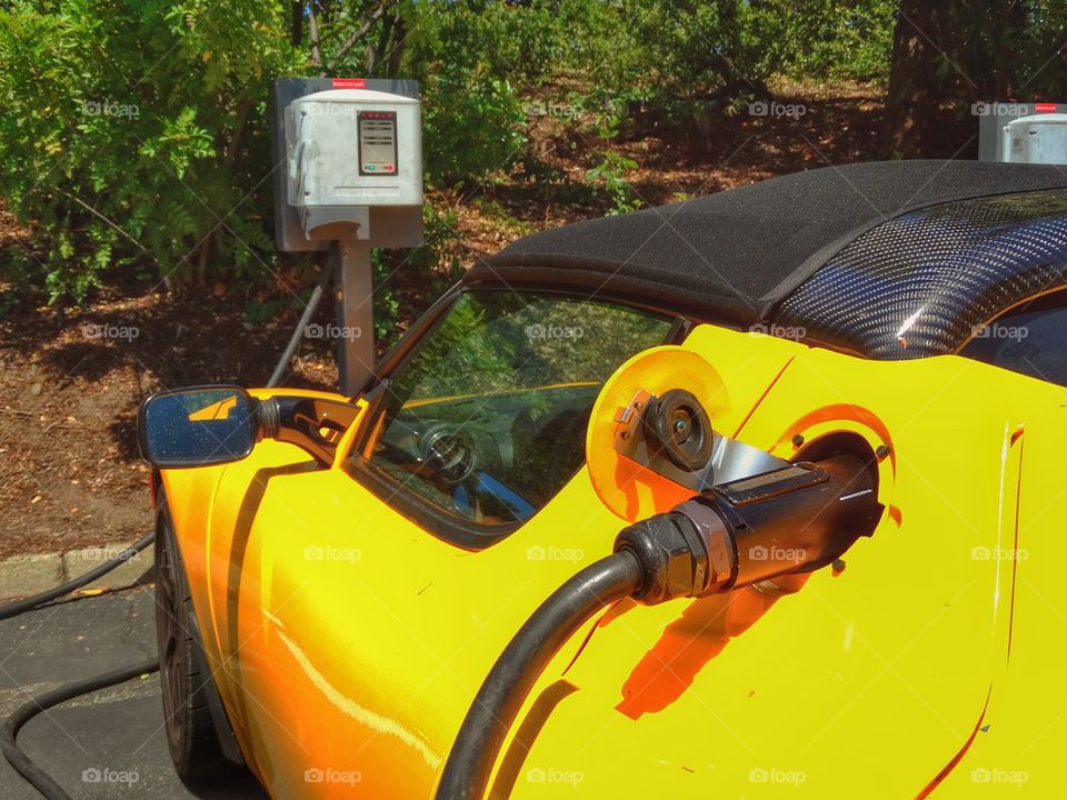 Tesla electric car recharging 