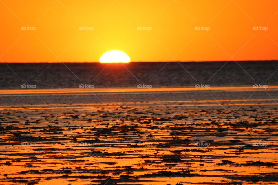 sunset and sea