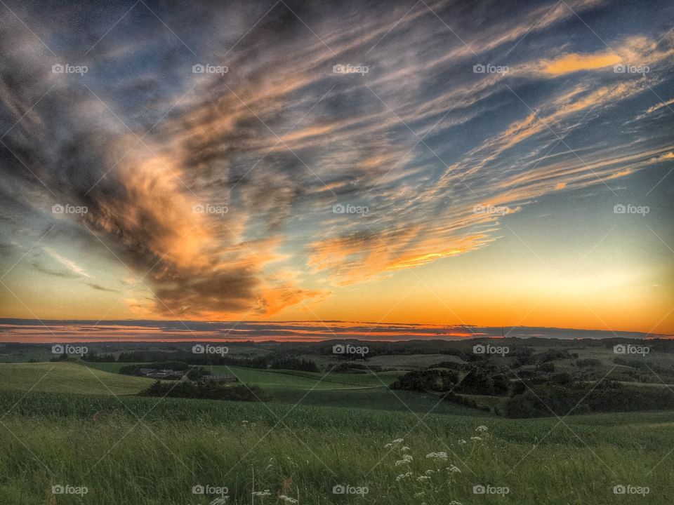 Watching early summer sunset