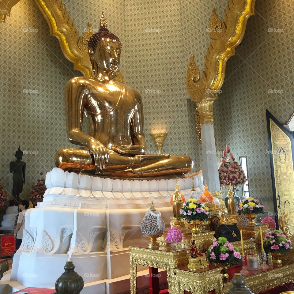 Golden sitting Buddha Thailand 