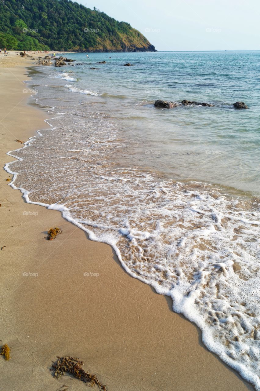 walking on the beach