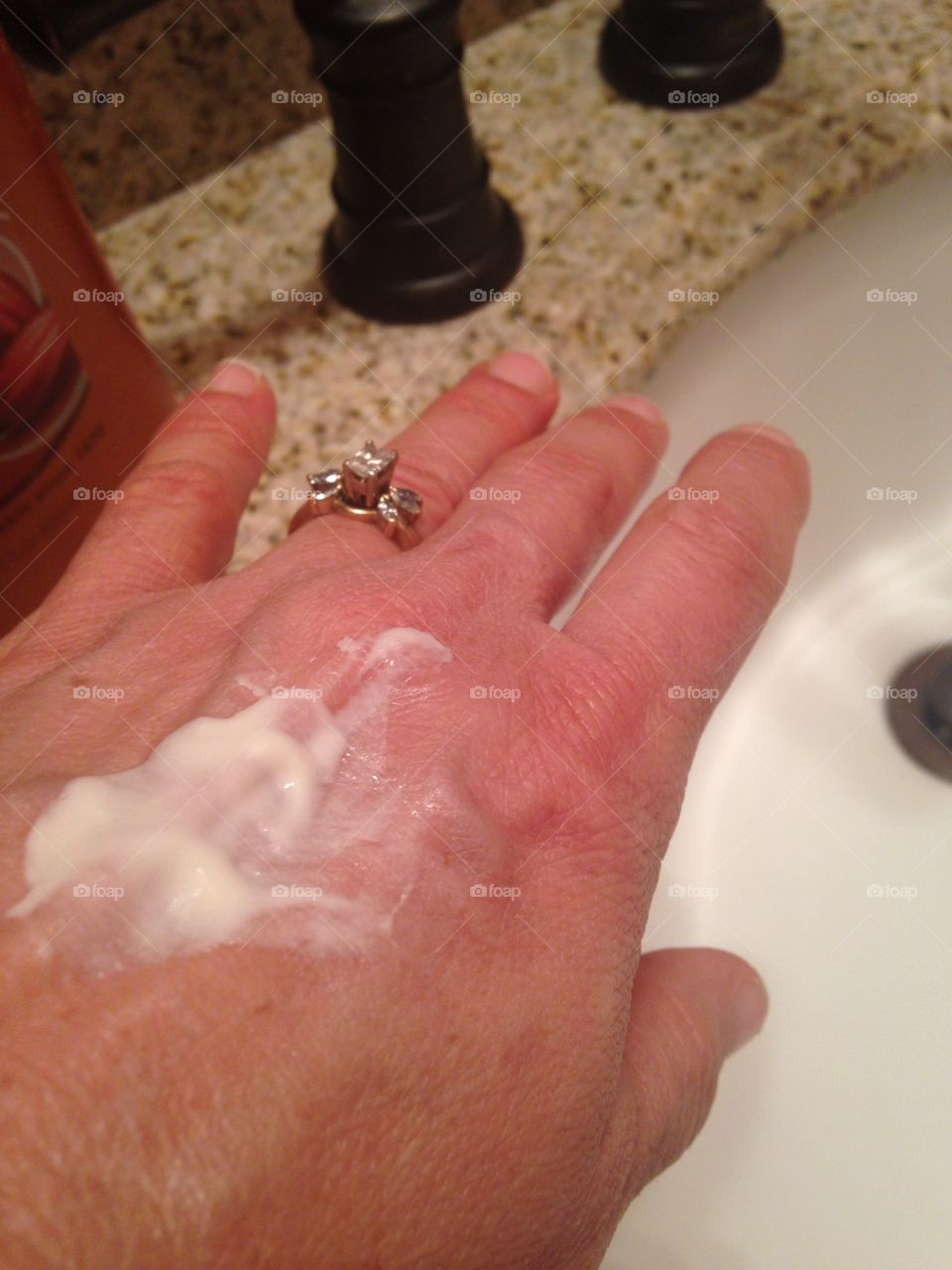 Hand cream in the morning 