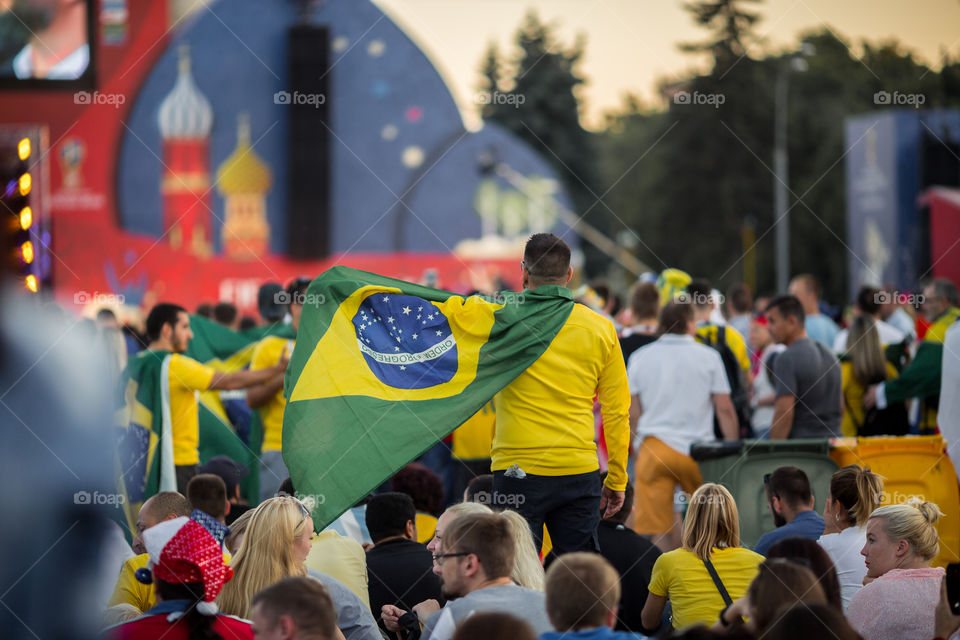FIFA Fan Fest in Moscow, Russia, Brazil vs Serbia, 27 June 2018