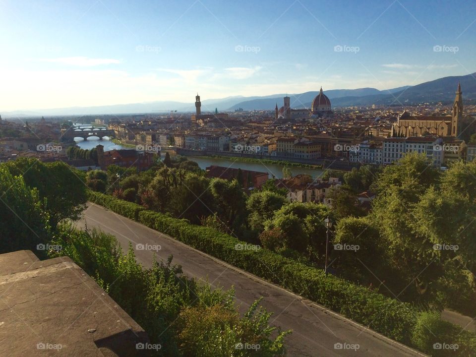 Panoramic view of the city of Florence, Italy.