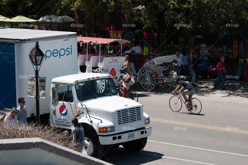 Truck in street 