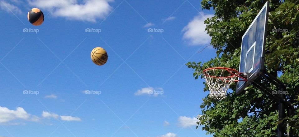 Floating basketball 