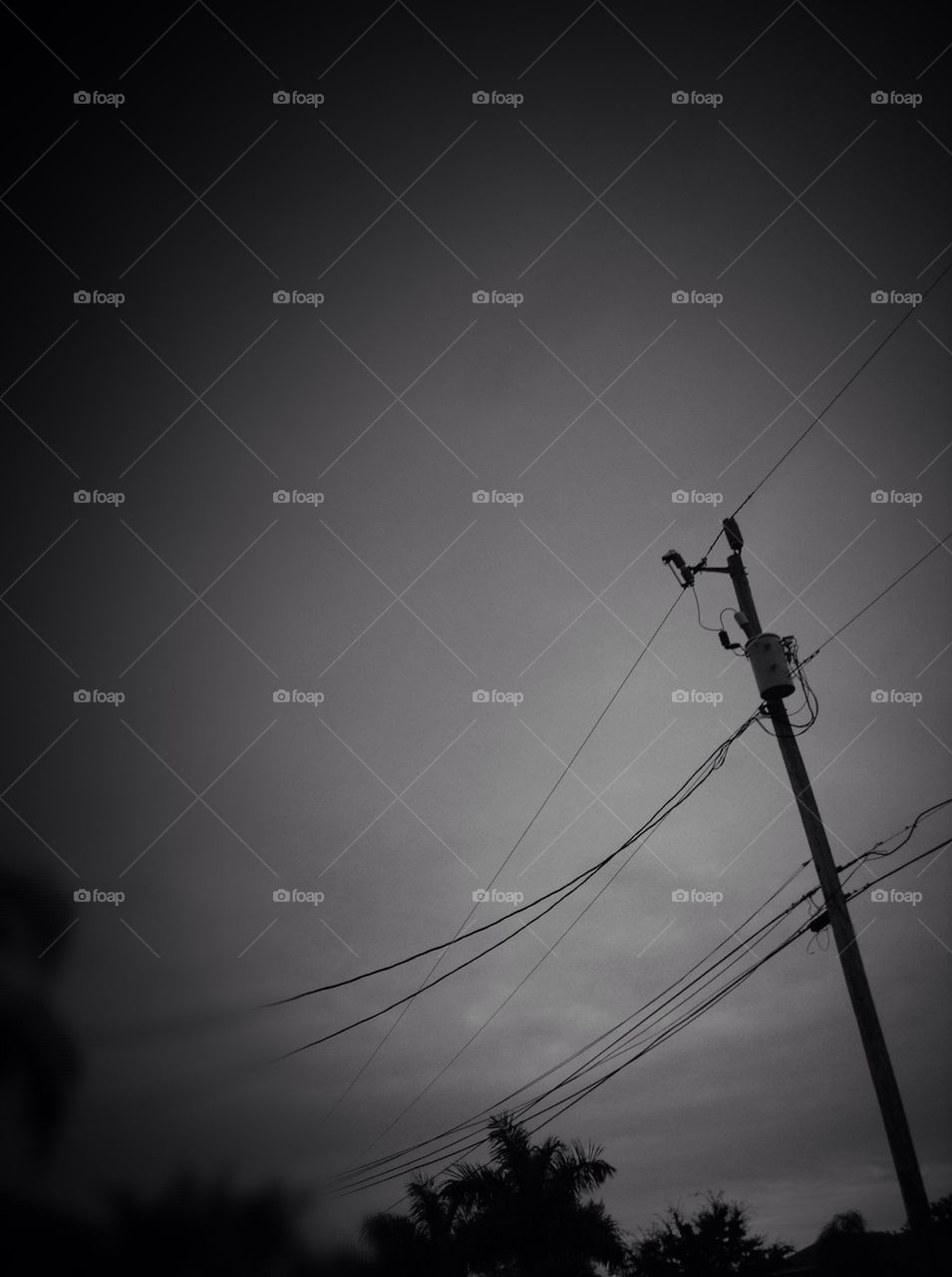 Overcast evening sunset