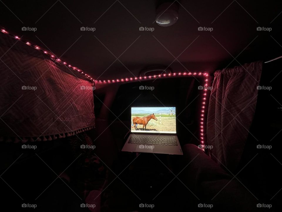 Car camping setup, sleeping