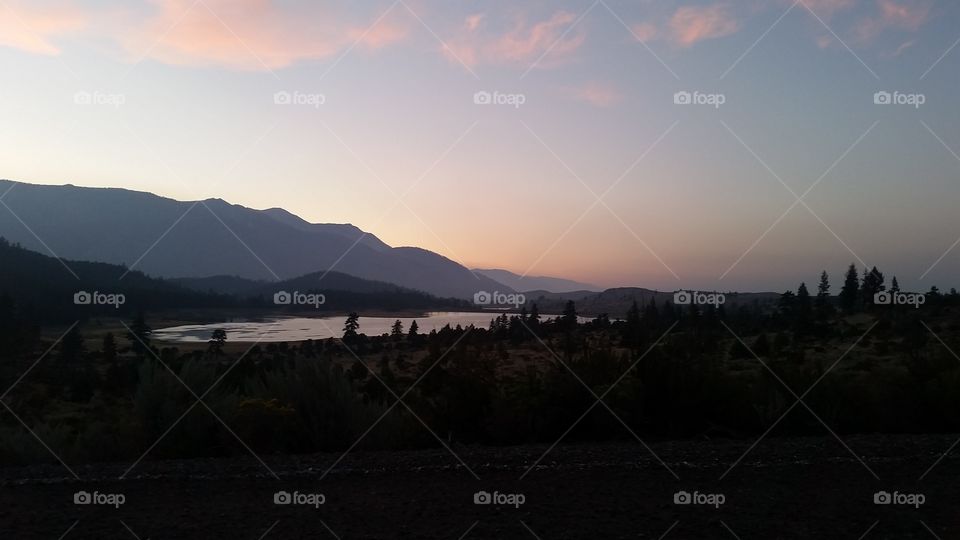 Landscape, Sunset, Water, Mountain, Dawn