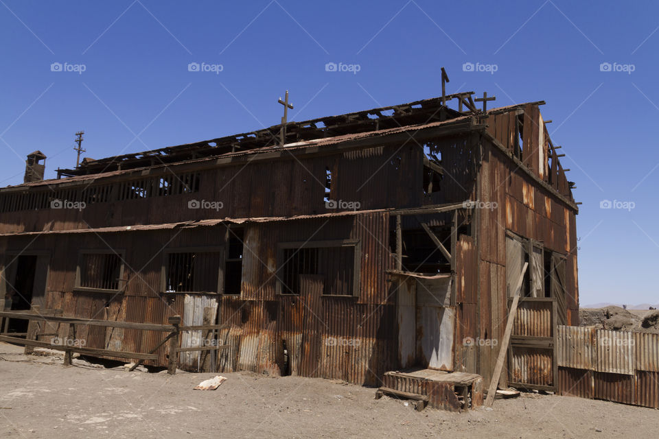 Ghost town in the Atacama Desert in Chile.