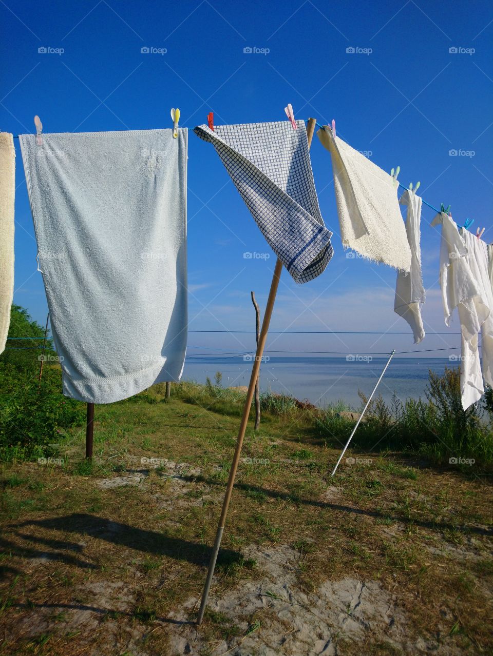 Towels in sunshine