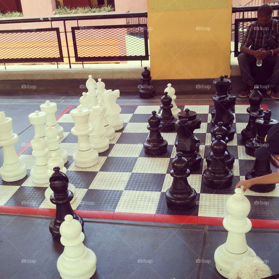 Game of Chess. Game of chess in progress at the mall.