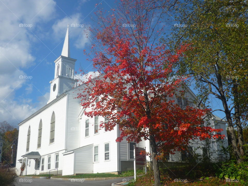 church in the fall