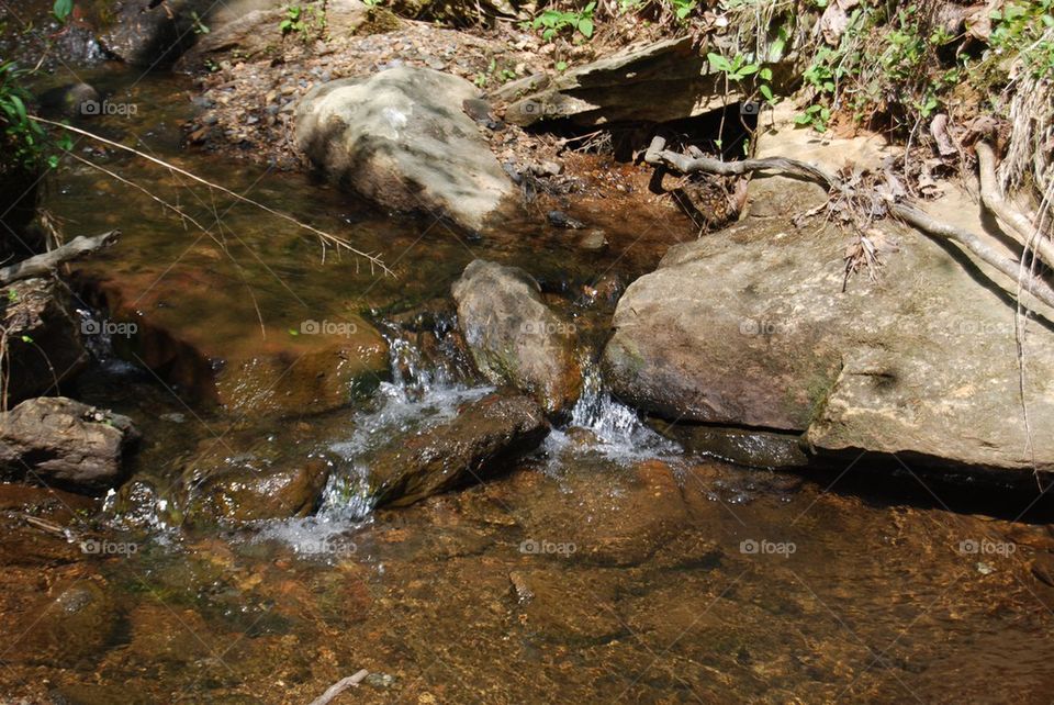 Stream flowing through rocks