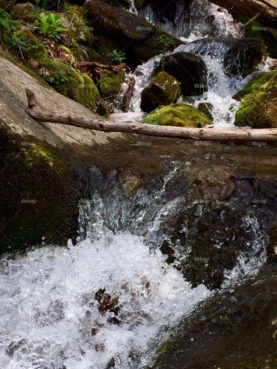 Splash at bottom of waterfall 