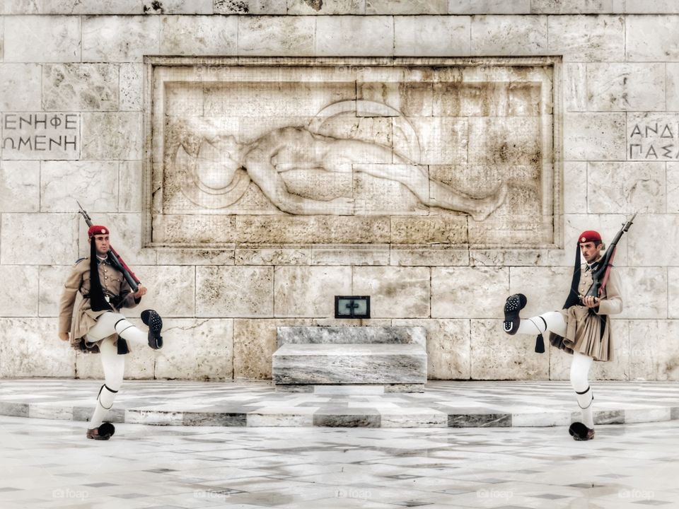 Athens parlement guards Evzones