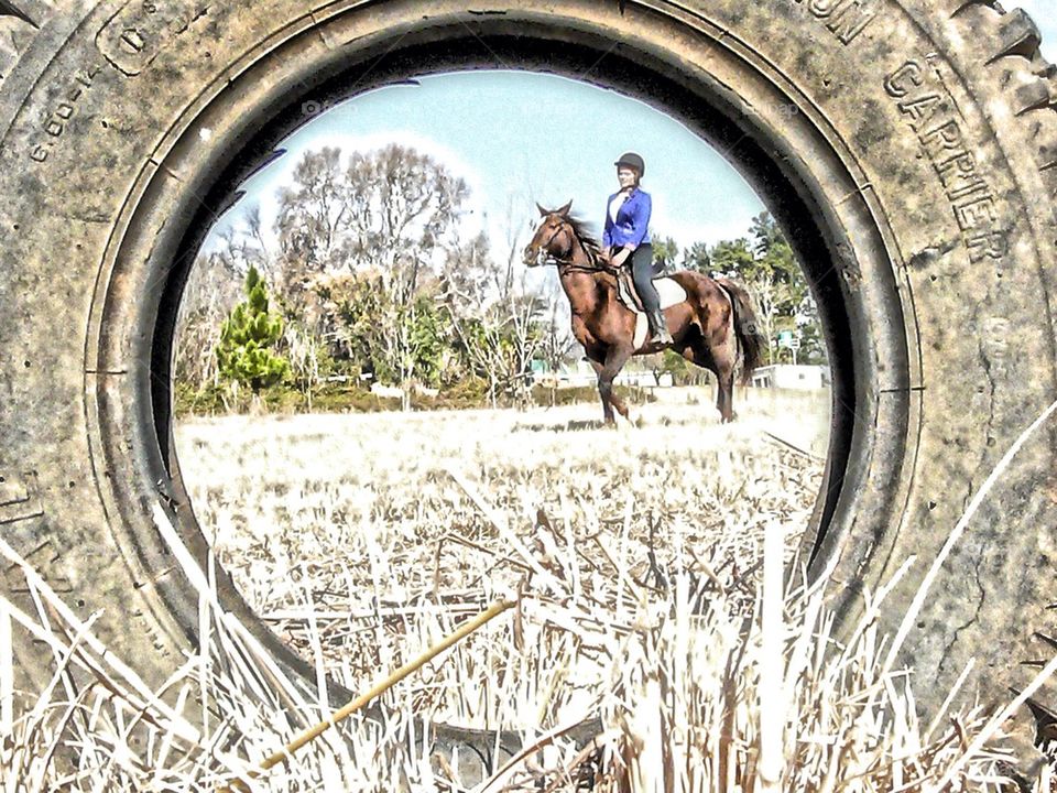 Color horseback riding
