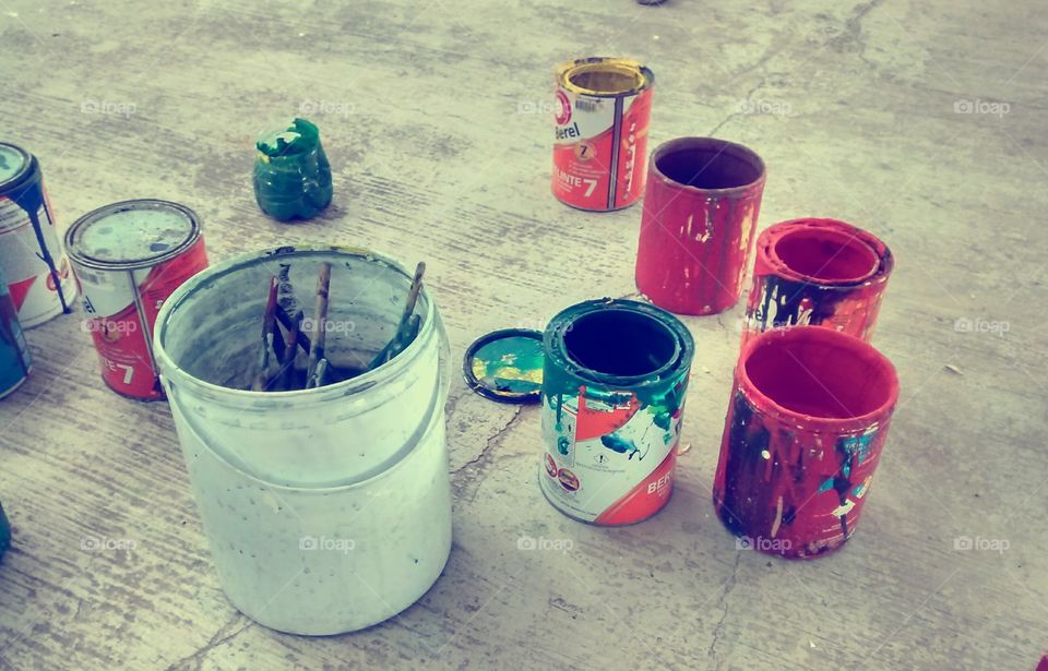 painting 1. this are some cans of paint