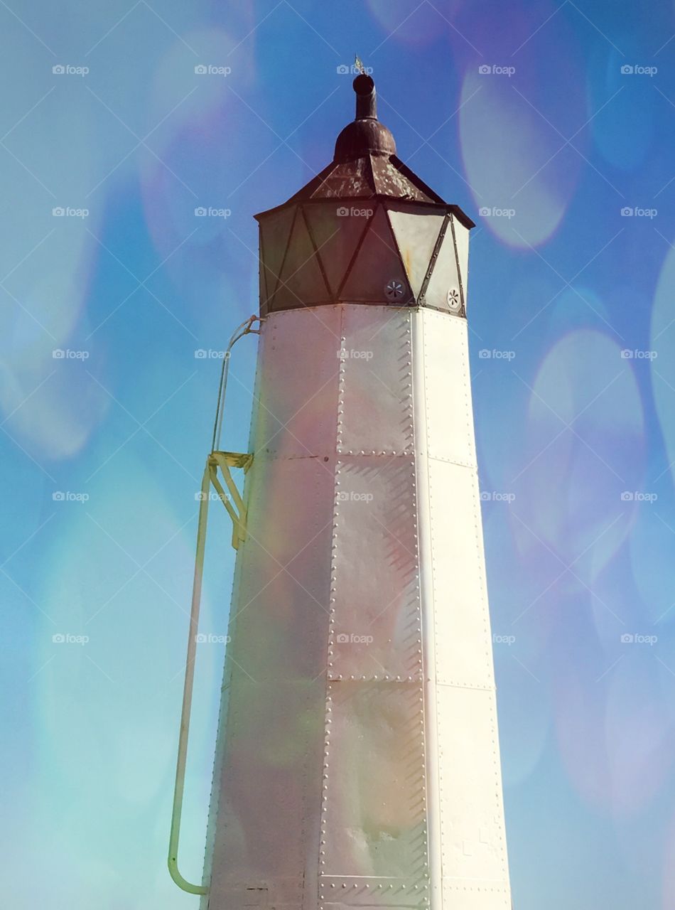 Prism lighthouse minimalist artistic render 