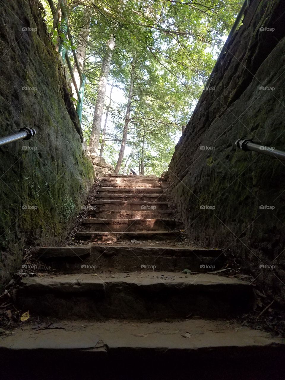 Stone stairs leading to the surface