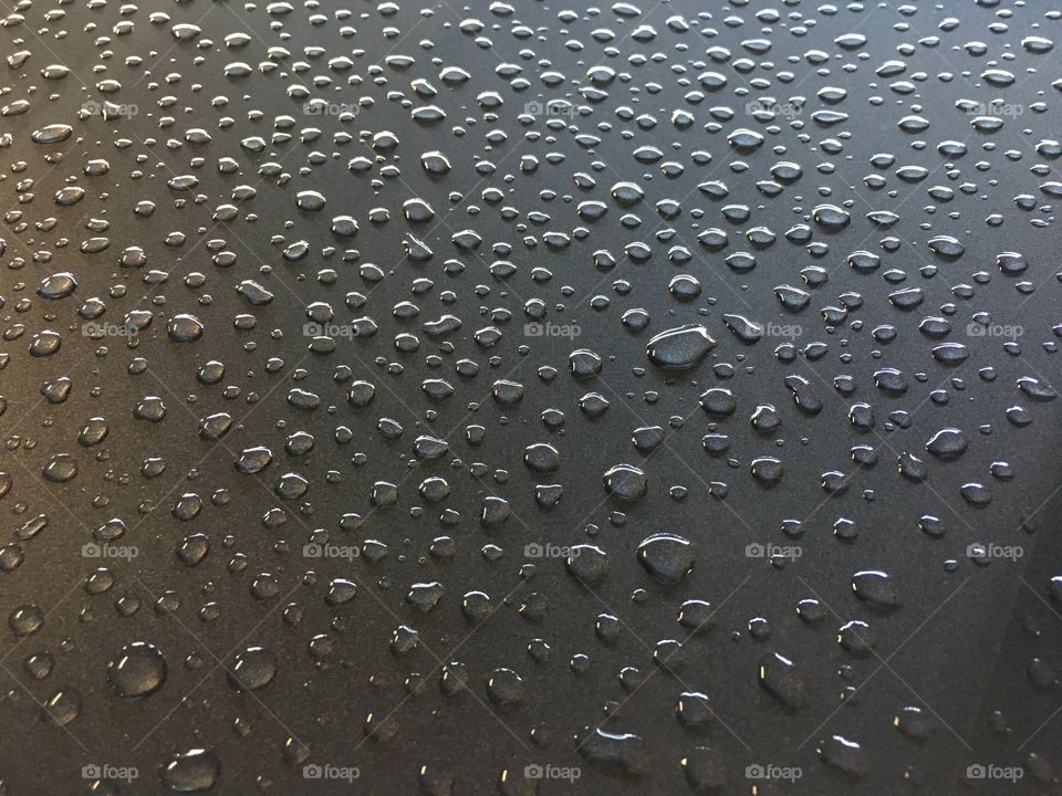 Raindrops on hood