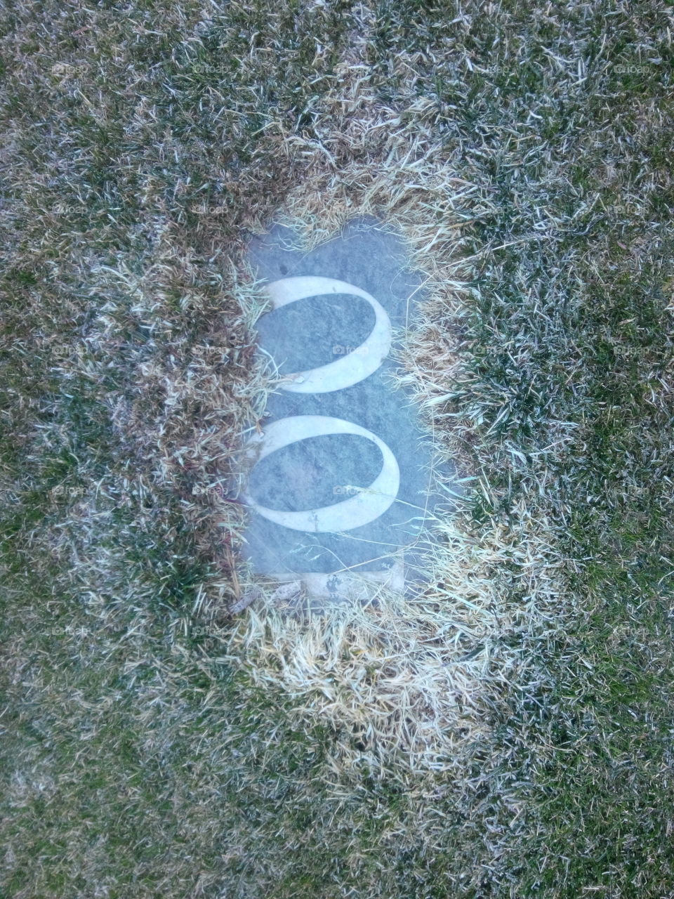 100 yards marker. Golf 100 meters marker