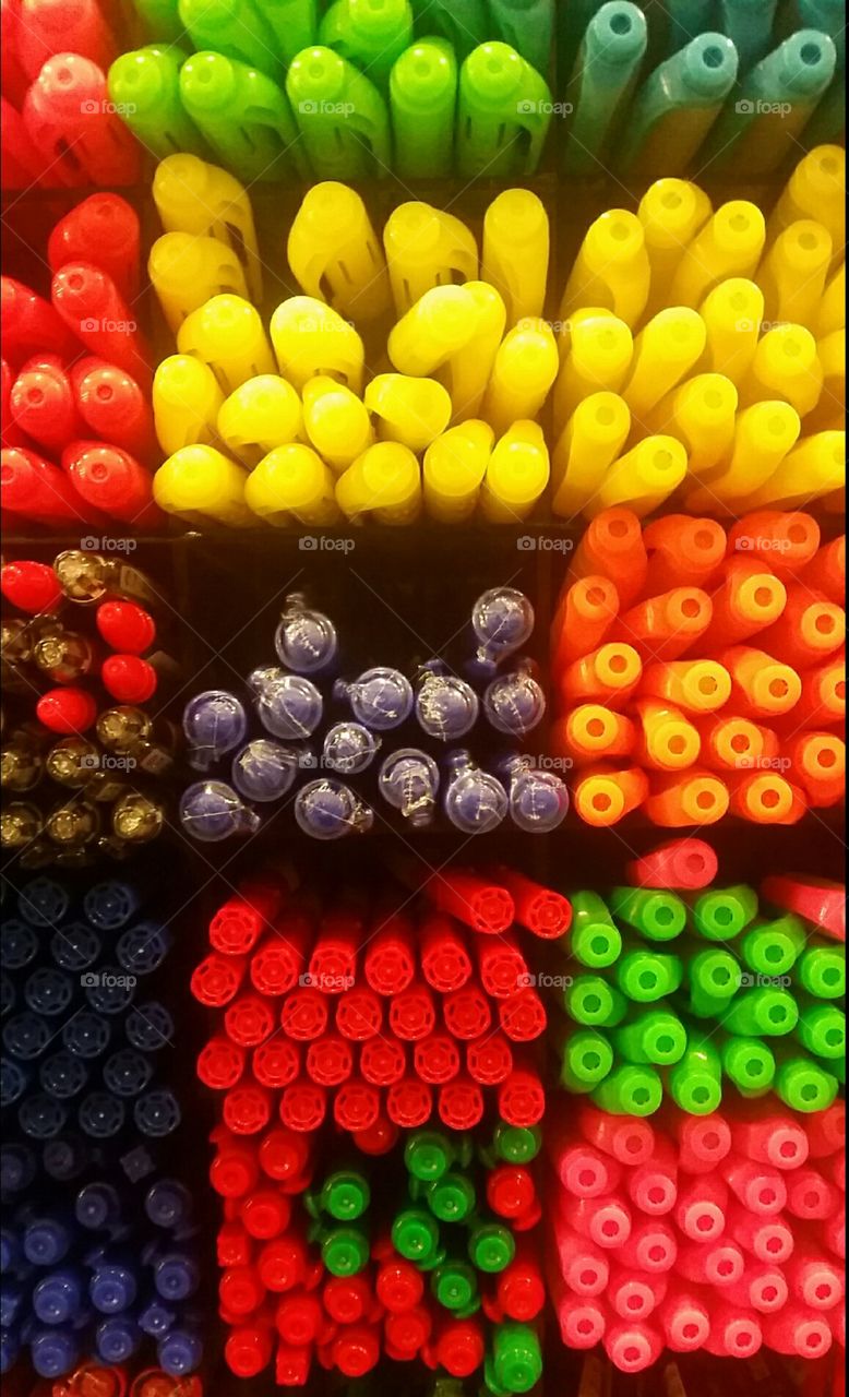Brightly colored pens. tempted to pick one of each
