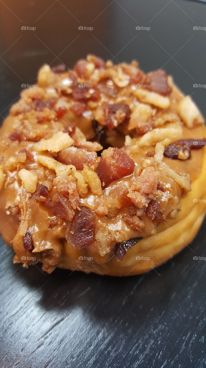 Bacon maple doughnut