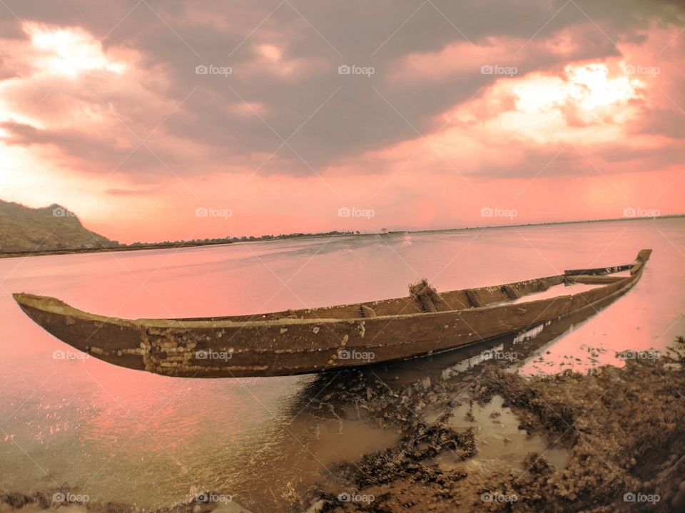 Boat at sunset 