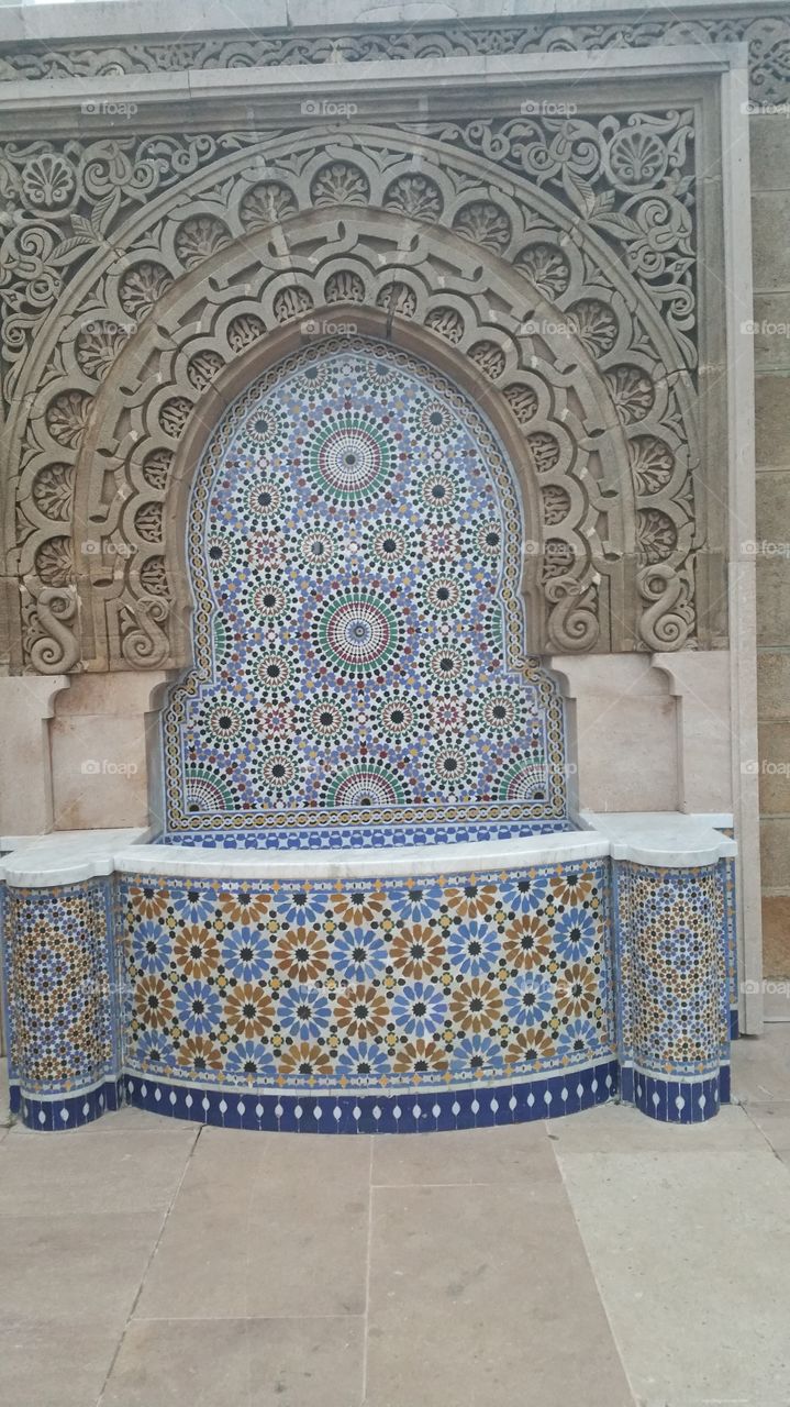 fountain with mosaic