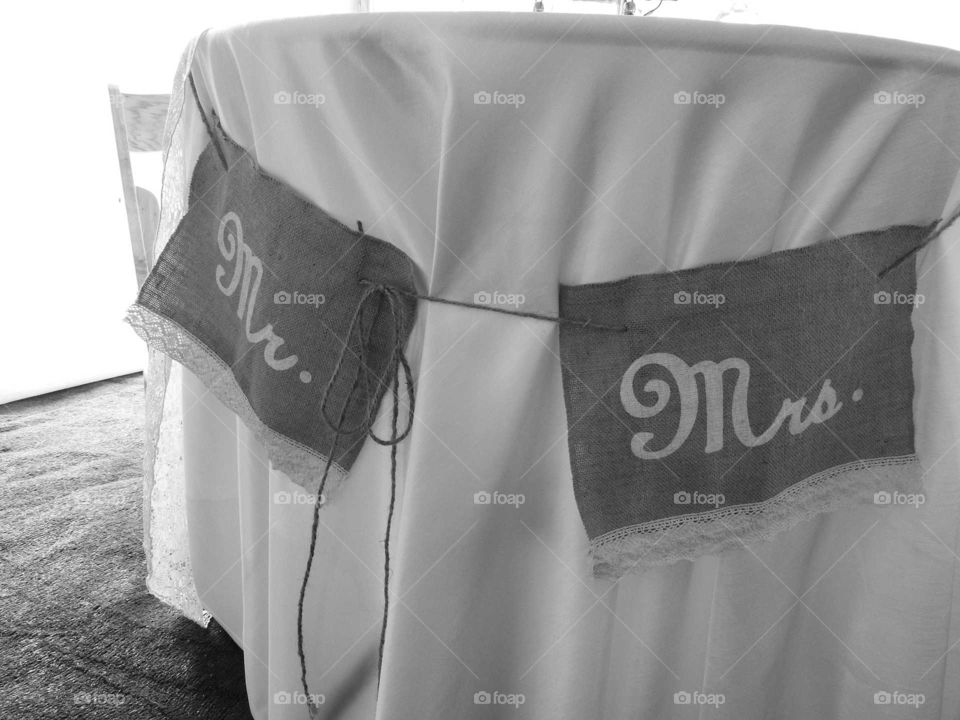 Mr. & Mrs. in black and white