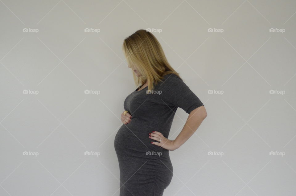 Seven months pregnant