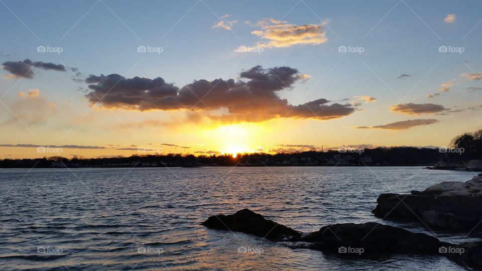 Clouds over sunset. Clouds over the sun setting
