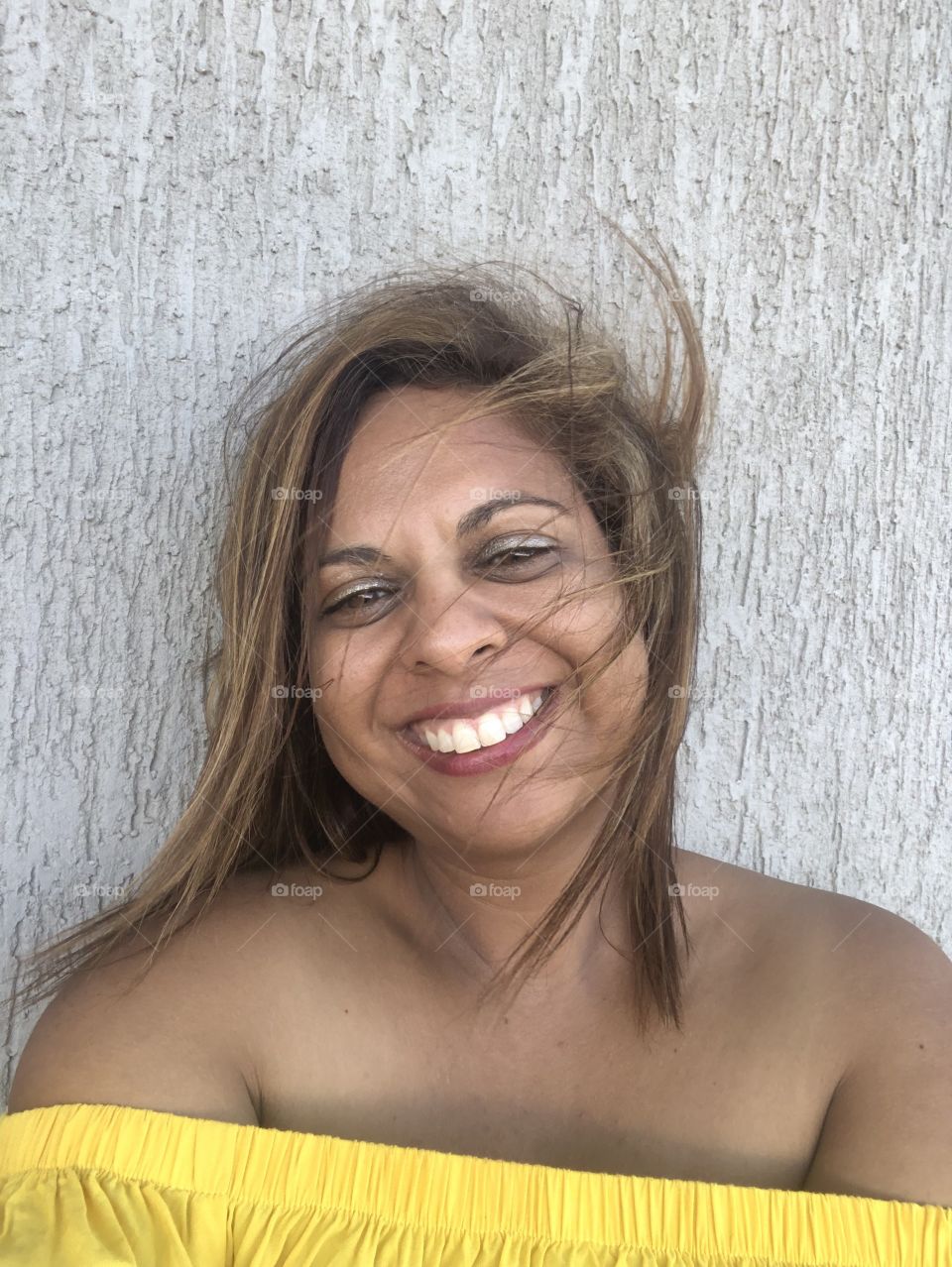 Hair blowing in the wind 