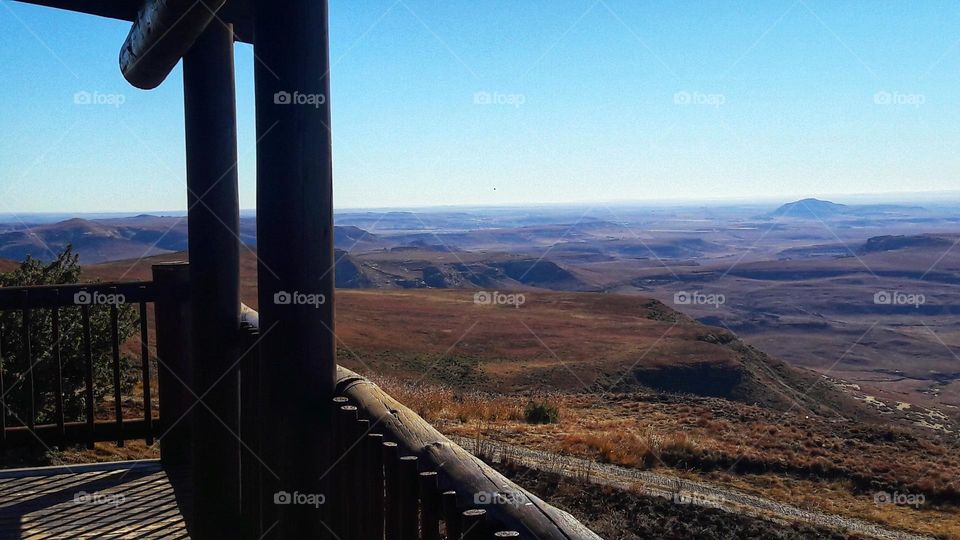 view from a cabin in that mountains. South Africa