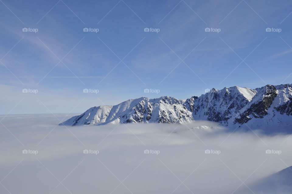 Beautiful winter landscape for Tatry's mountains.