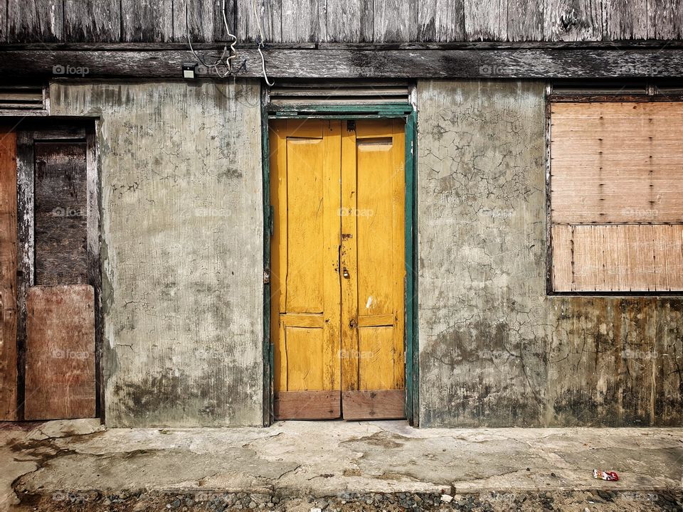 old yellow door