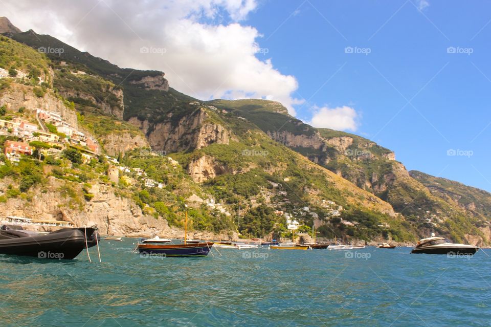 Coastline drifting in Positano, Italy