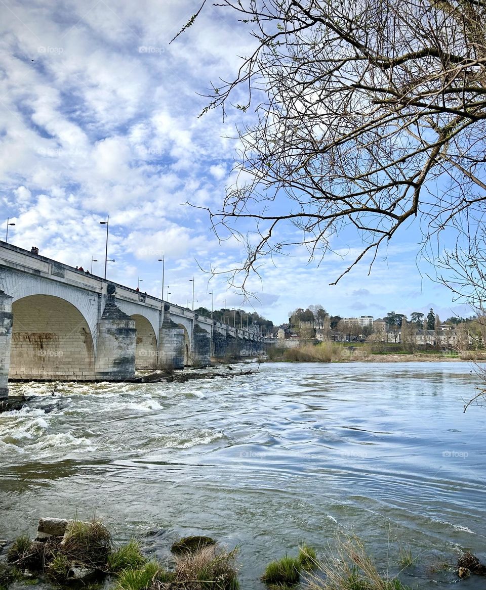 Tours , Loire river March 2023 . 