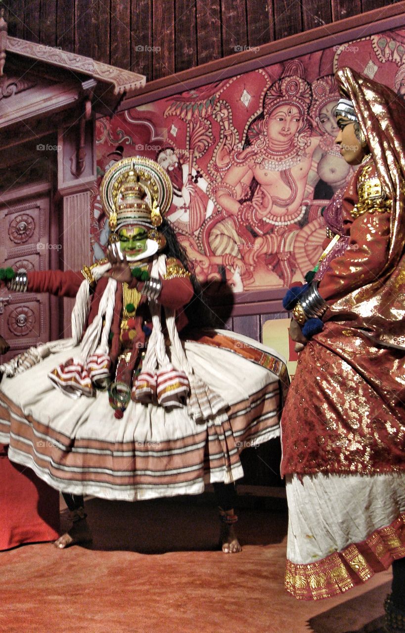 Kathakali dancers in Munnar, Kerala 