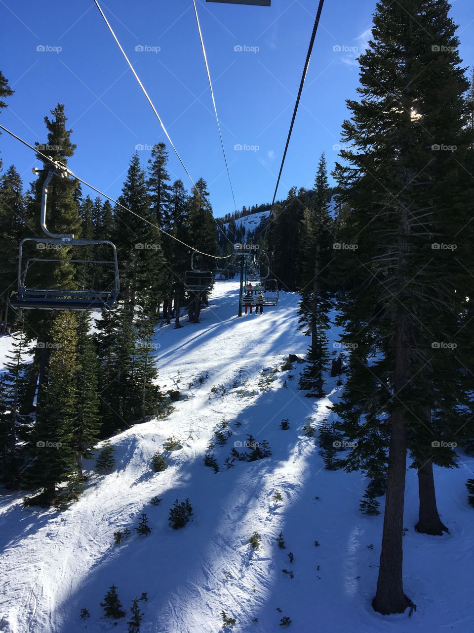Ski chair lift in the slopes