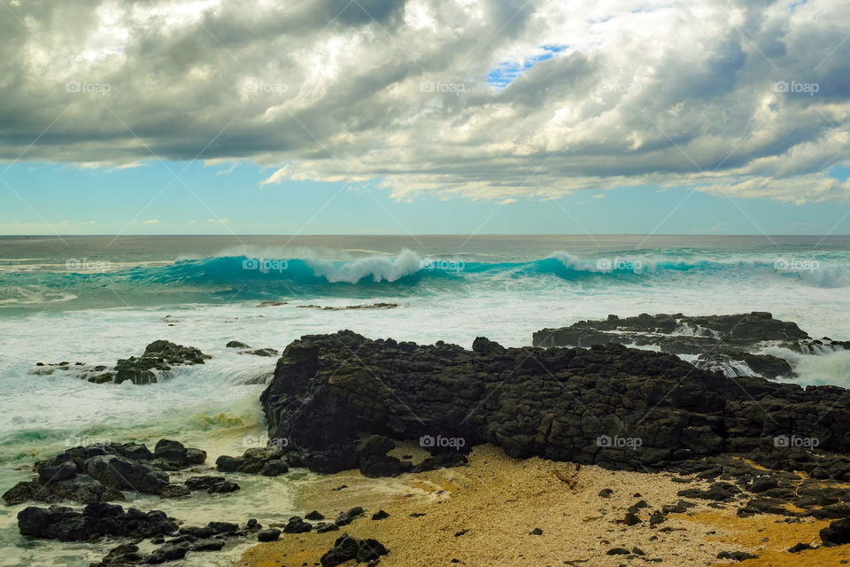 Winter Ocean waves from the North Shore of OAhu, Hawaii