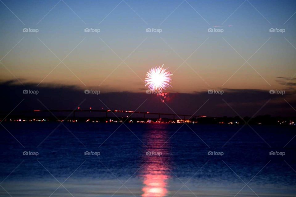 Fireworks over Pax. Patuxent River, MD