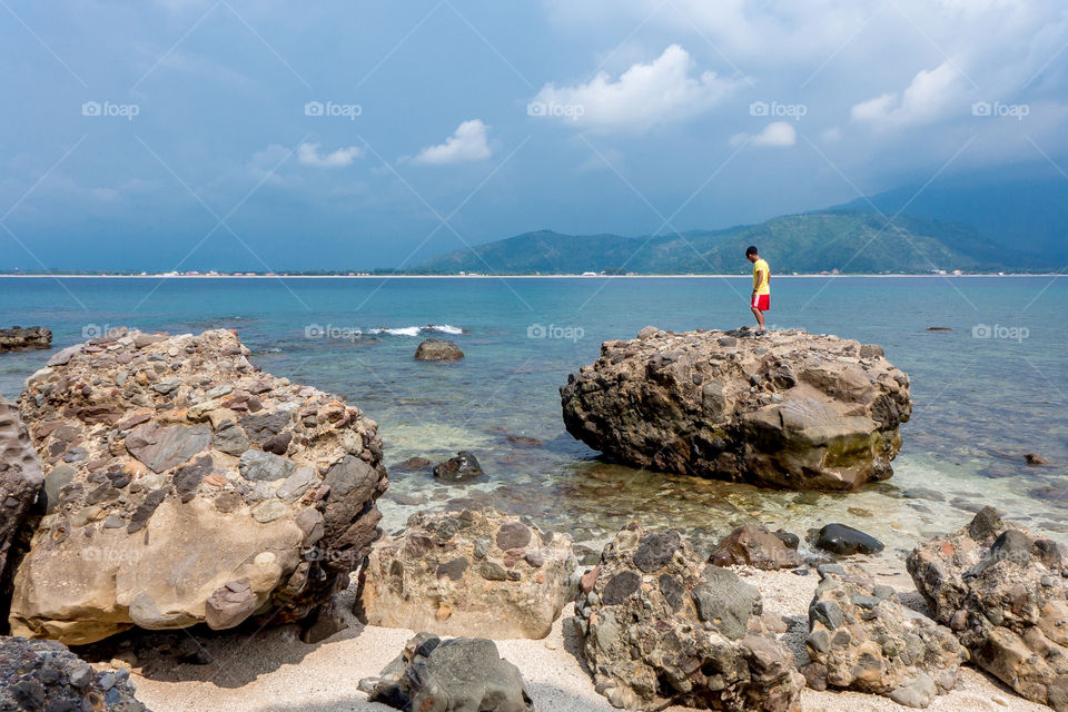 boulders and sea