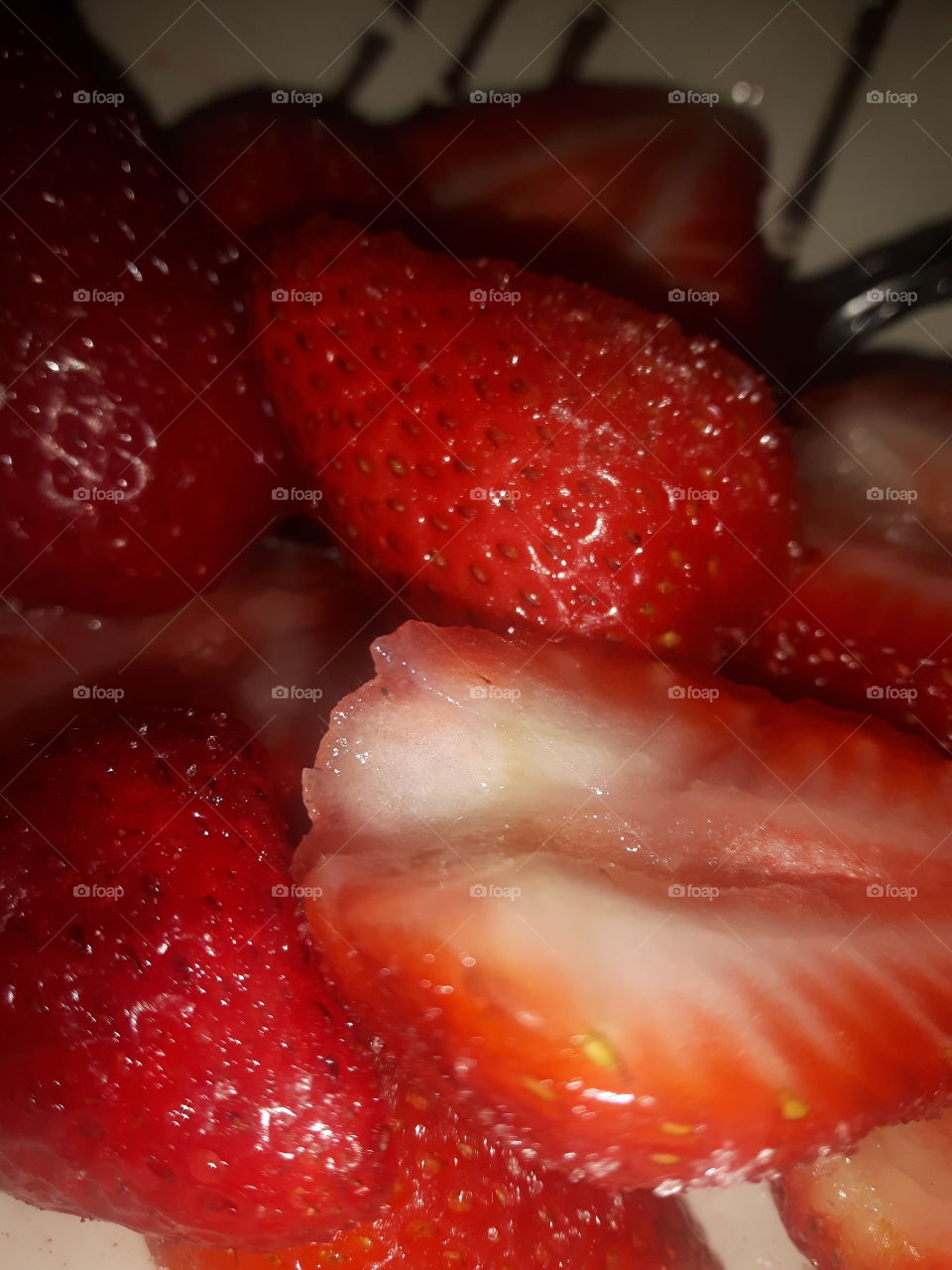 strawberries coated with sugar