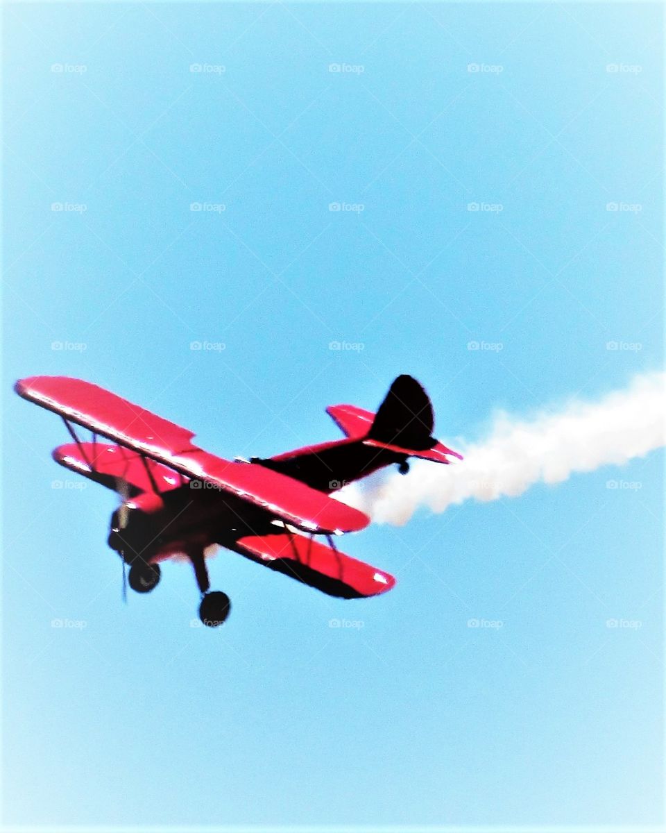 Red Biplane (March Air Show)