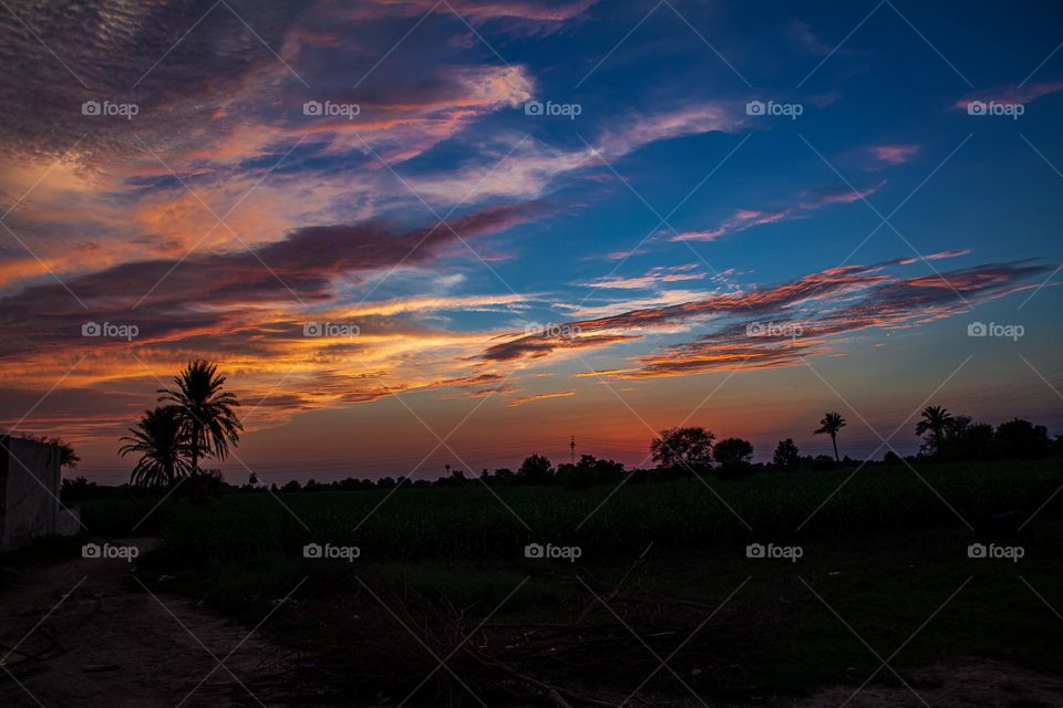 cloud with sunset